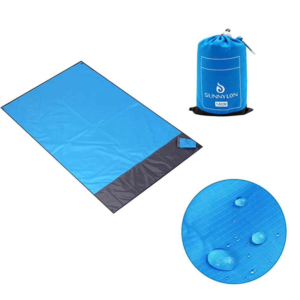 

1pc 140x200cm Beach Blanket Waterproof Lightweight Picnic Mat Pocket Beach Mat for Outdoor Trip Hiking Camping