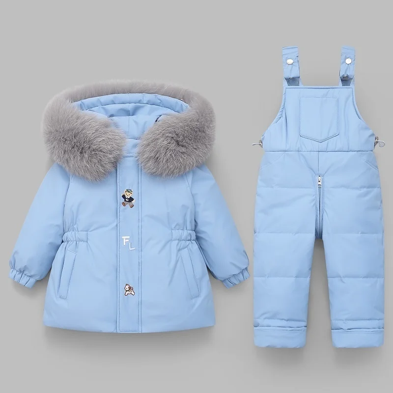 pcs children clothing Set 2 Warm winter down jacket Baby toddler Girl clothes jumpsuit coat boys parka overcoat kids snowsuit