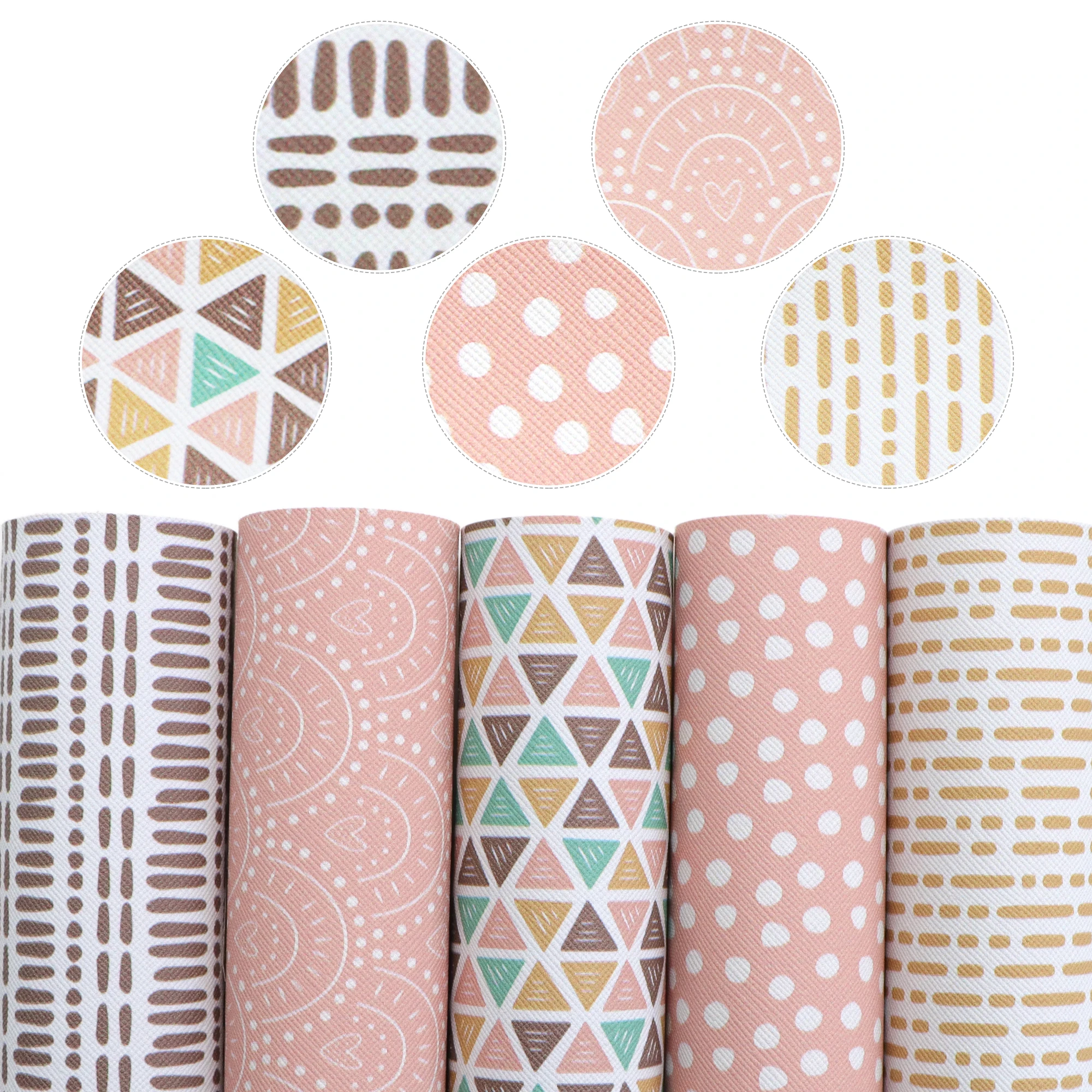 Набор из искусственной кожи с геометрическим рисунком виниловая ткань для