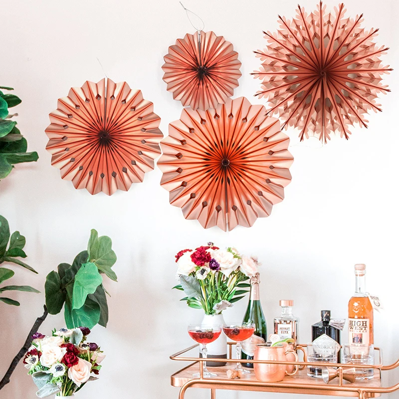 

Hollow Tissue Paper Fans DIY Hanging Flower Pinwheels Wedding Marriage Birthday Party Favors Baby Shower Backdrop Decorations