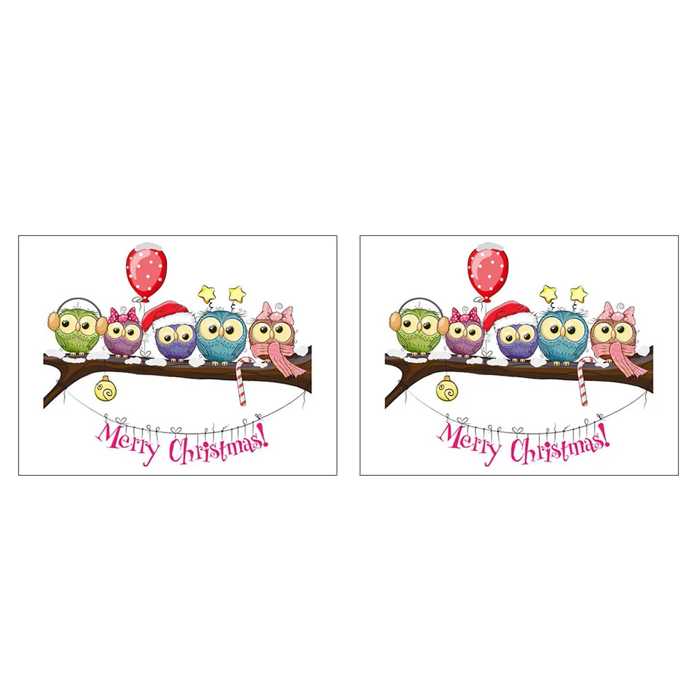 

Stickers Christmas Wall Windowdecals Supplies Party Decoration Merry Owl Glass Holiday Door Removable Decor Festival Clings
