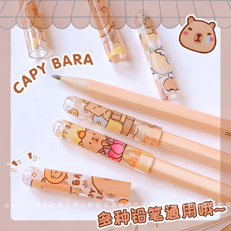 6 шт. в упаковке Kawaii Capybara защитный чехол для ручки прозрачный колпачок карандашей