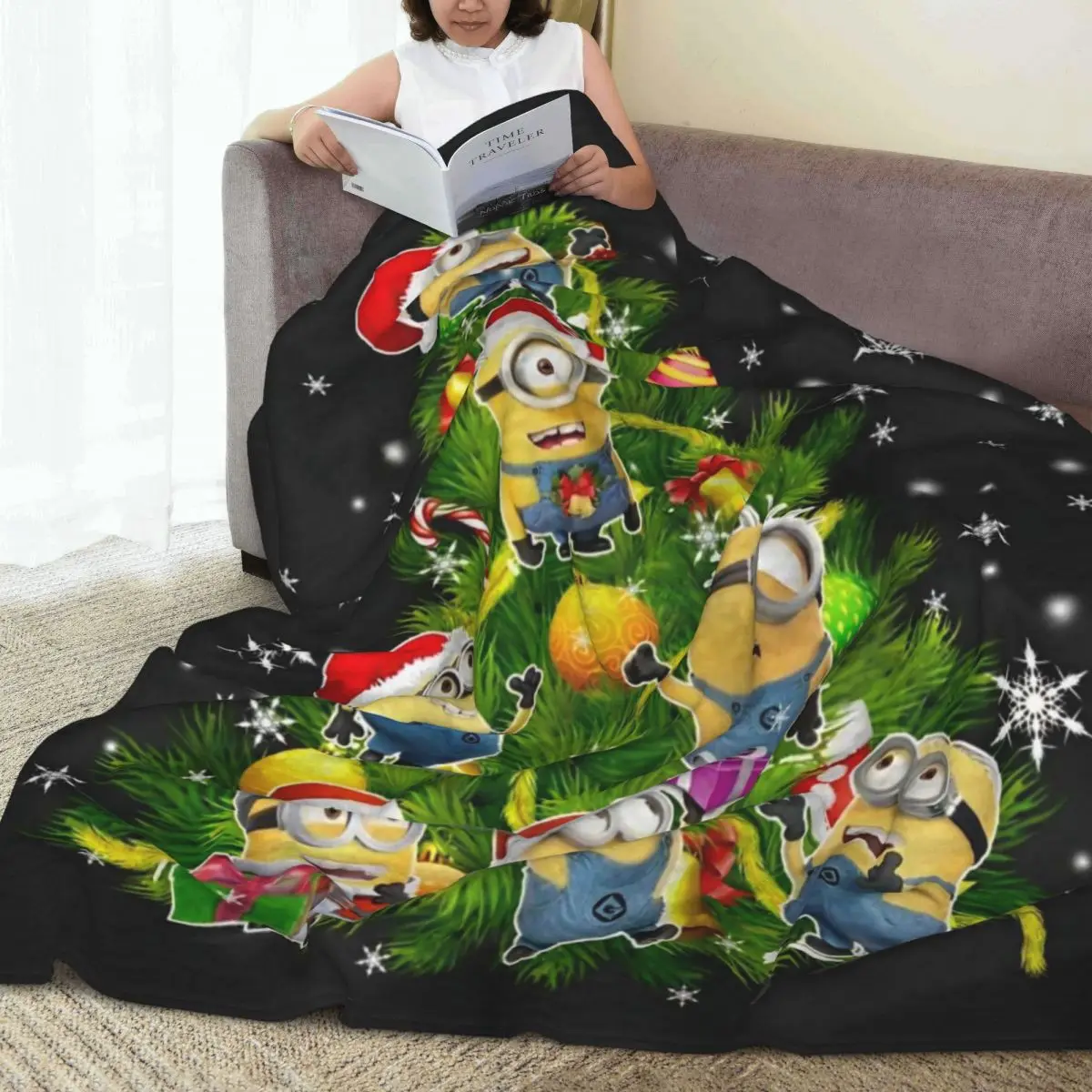 Рождественское милое одеяло с героями мультфильмов Миньоны качественное супер
