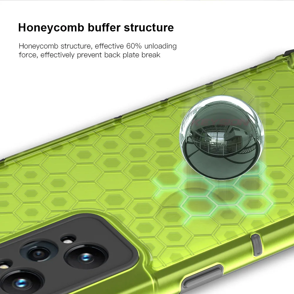 keysion shockproof case for realme gt neo 2 2t 8i q3s c25s c20a c11 2021 narzo 50a 50i honeycomb phone back cover for oppo a95 free global shipping