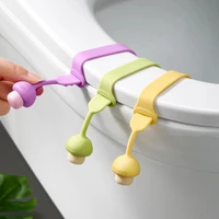 1pc cute mushroom toilet seat lid lifter silicone flip cover anti slip buckle anti dirty hands toilet seat holder accessories