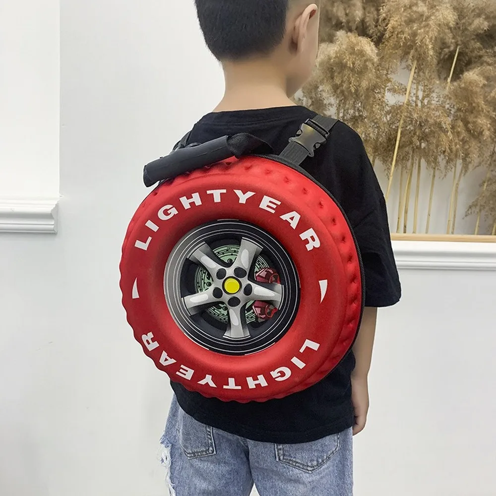 AIOSC 2022 Tire Shape Designer Bag Children Schoolbag Fashion Printed EVA Unisex Backpack Large Capacity Handbag Kids Backpack