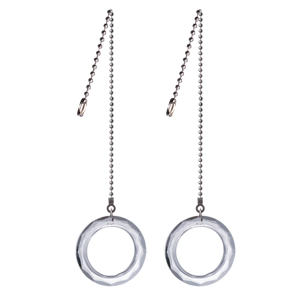 

2Pcs Ceiling Fan Light Chain Home Crystal Ring Pendant Fashion Lamp Ornament
