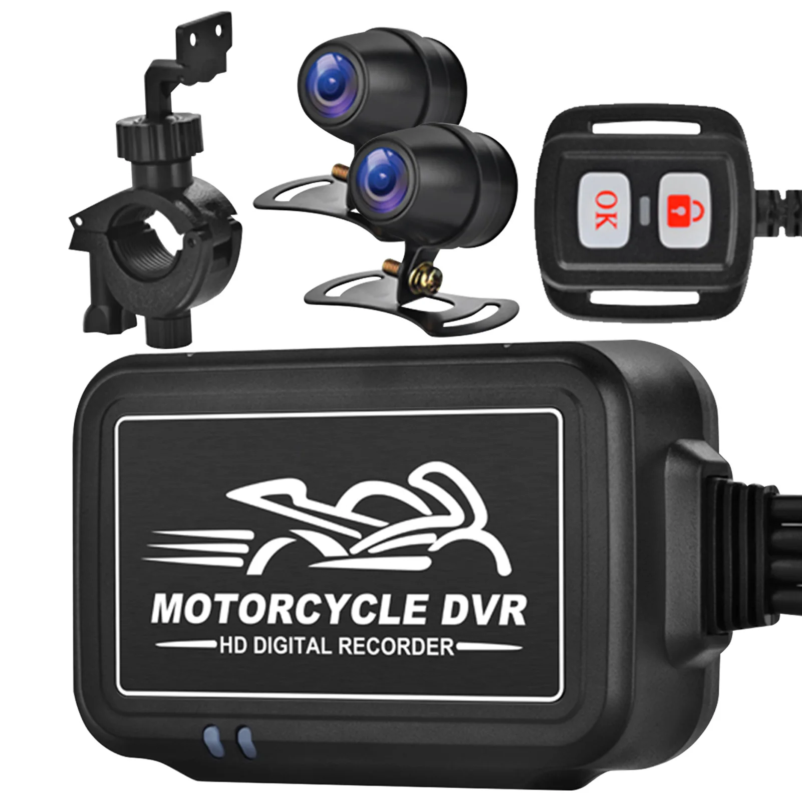 Dual Dash Cam Sports Recording Cam Front And Rear Dual 1080P Backup Video Camera With WiFi Night Vision Waterproof Loop