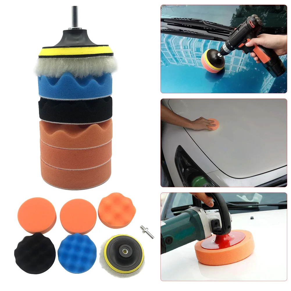

Набор для полировки автомобиля, набор из 7 губки 4 дюйма с переходником M10 для тюнинга и обработки деталей
