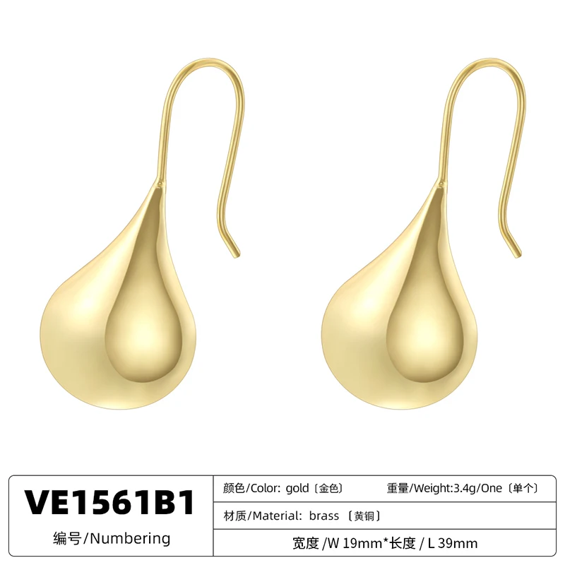 ZHUKOU латунь 18 К позолоченные блестящие серьги-пузыри в форме сердца серьги со