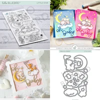 new moon elephant clear stamps and cutting dies for diy dies scrapbooking decoration paper cards embossing craft die cuts