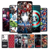 avengers hero fighting for xiaomi redmi note 11 10 11t 10s 9 9s 8 7 5g 4g silicone soft tpu black phone case coque capa cover
