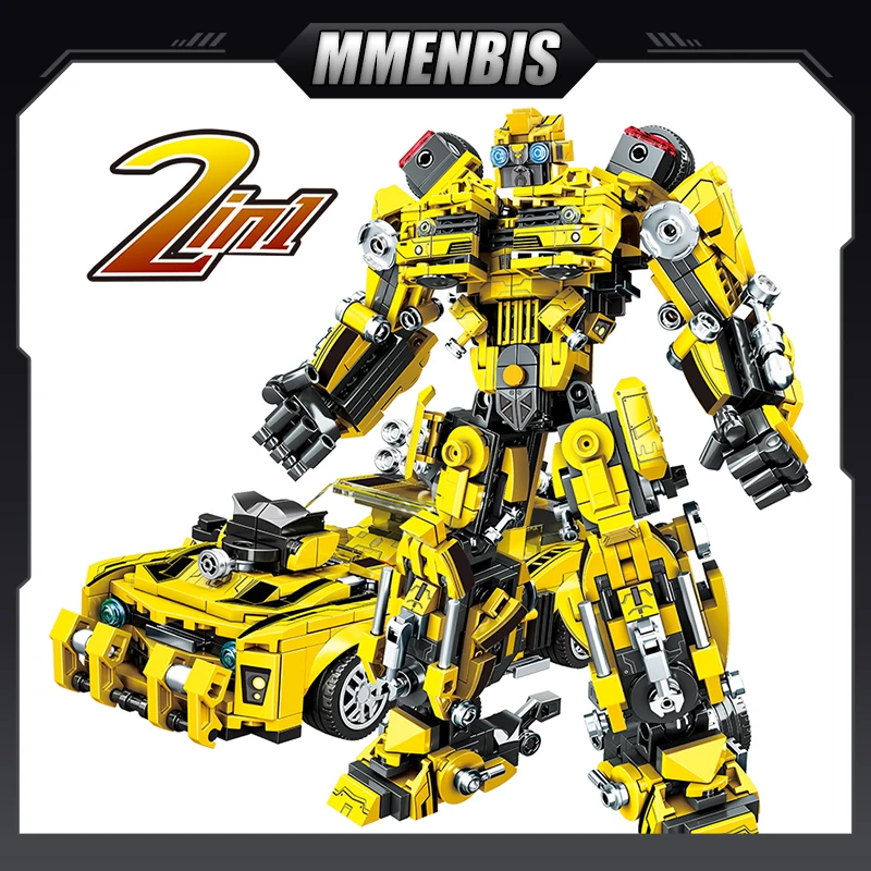 

M MENBIS 2 in 1 Super Deformation Robot Mecha Building Blocks Bricks Transform Cars Birthday Toys Kids Children Gifts for Boys