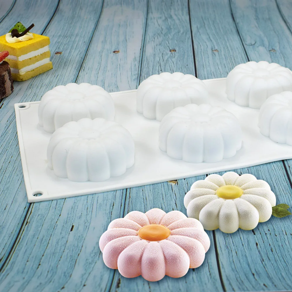 

3D Sun Flower Cake Mold Ring French Dessert Mold Food Grade Mousse Mold Daisy Cake Mold Flower Mousse Baking Mold