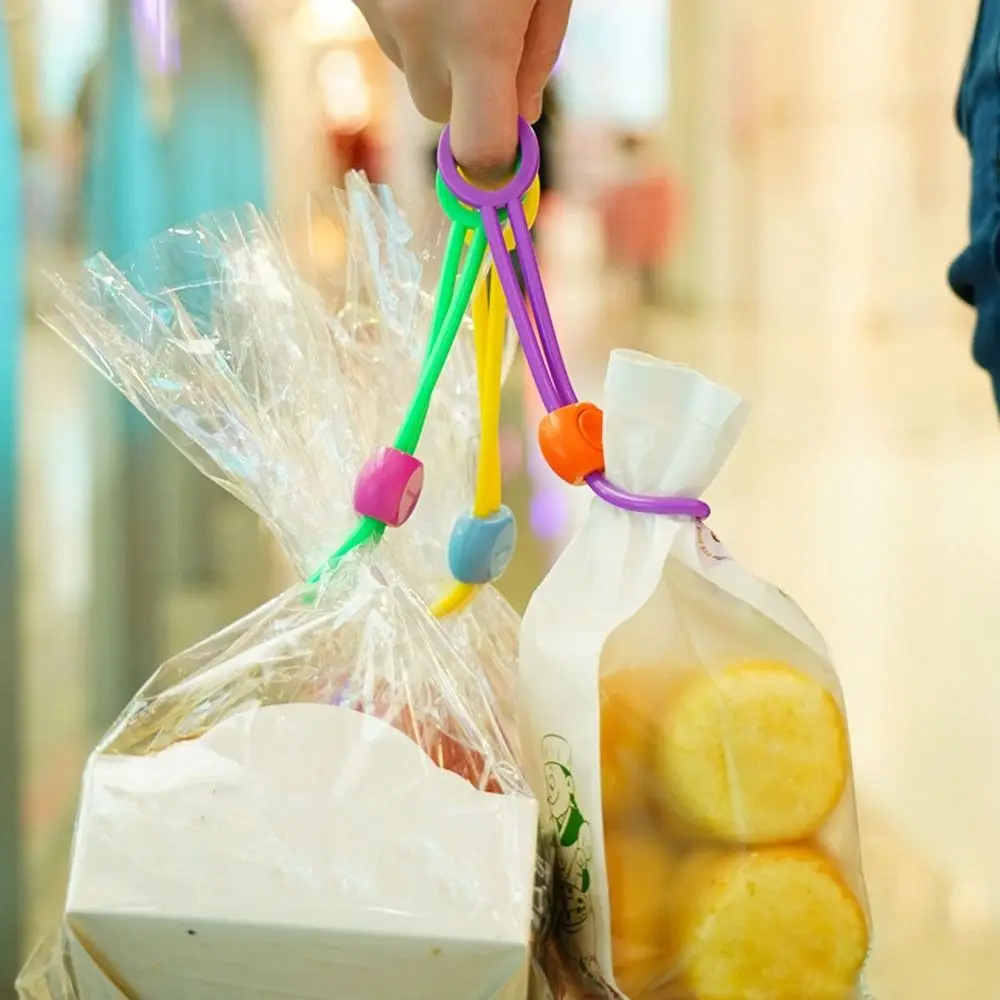 

Silicone Bag Mouth Sealing Ties Hangable Elastic Fresh-keeping Bag Clips Leakproof Reusable Portable Sealer Clip Snack Bag