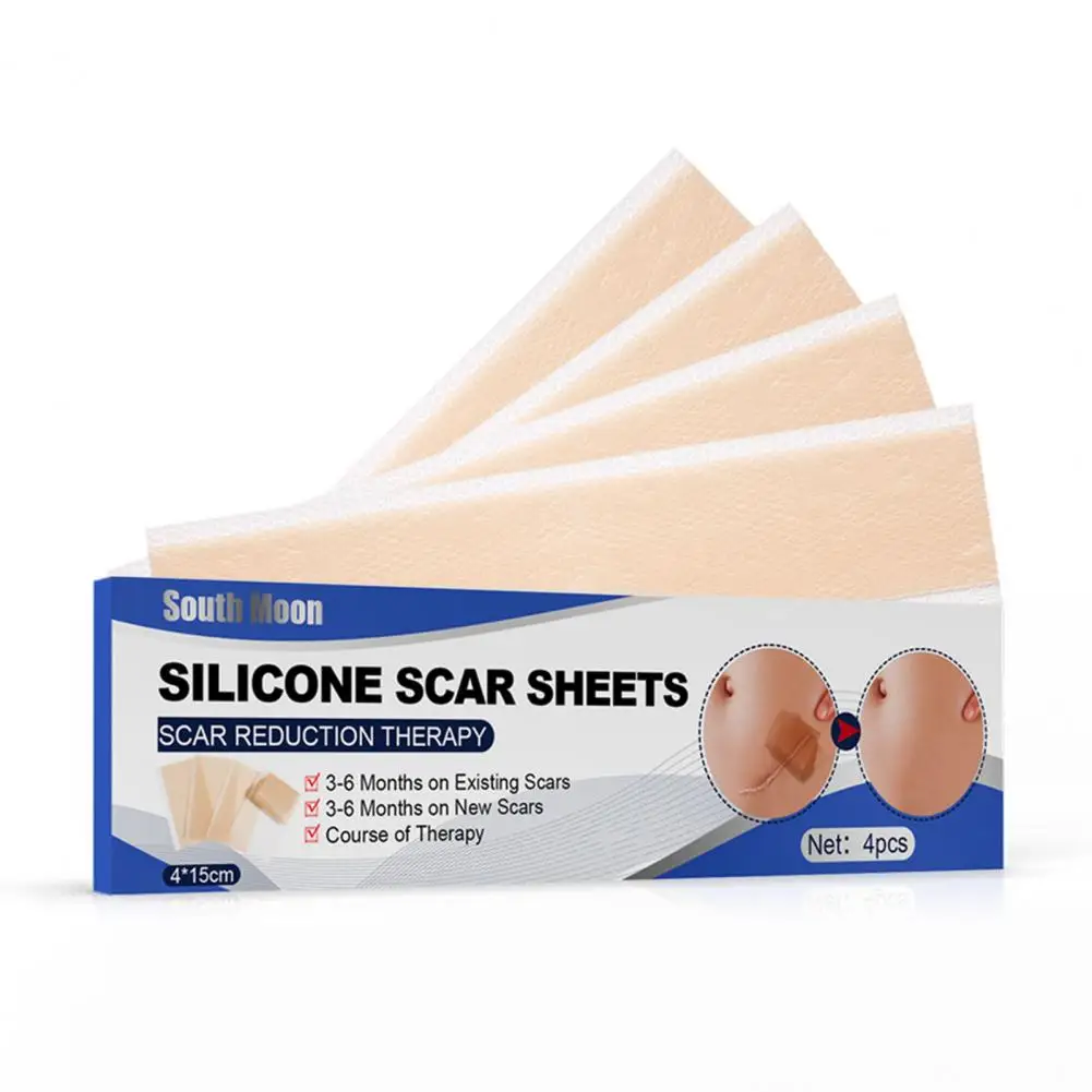 

Reduce Infection 4Pcs Practical Silicone Scar Repair Patch No Odor Surgical Scar Stickers Self-adhesive for Girl