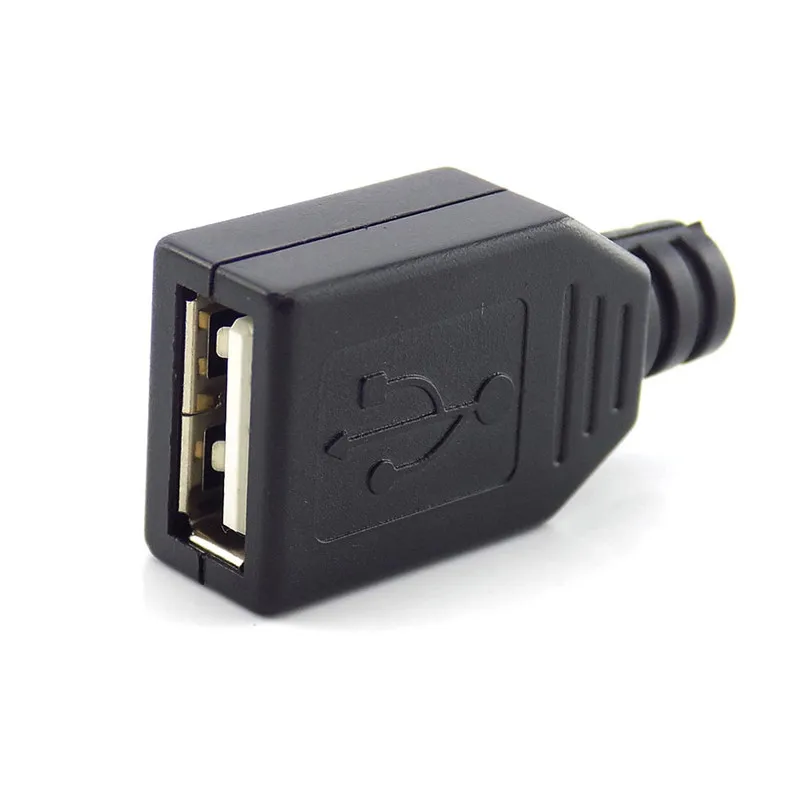 3 в 1 гнездовой разъем USB 2.0 типа A 4-контактный с черной пластиковой крышкой сделай