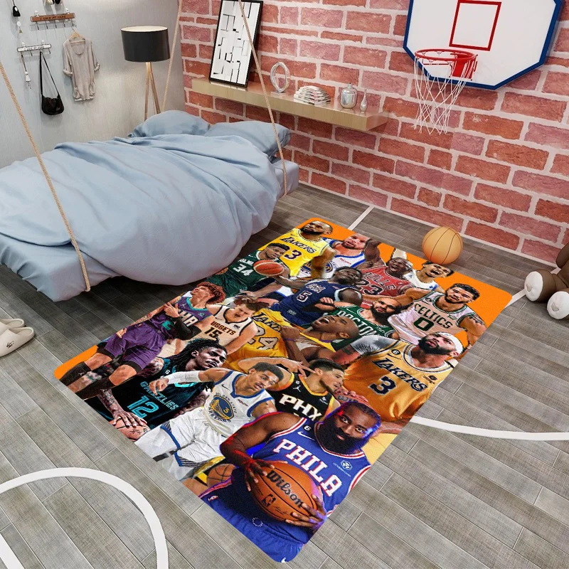NBA sports basketball star printed carpet Brown Jordan Kobe James living room bedroom sofa floor mat