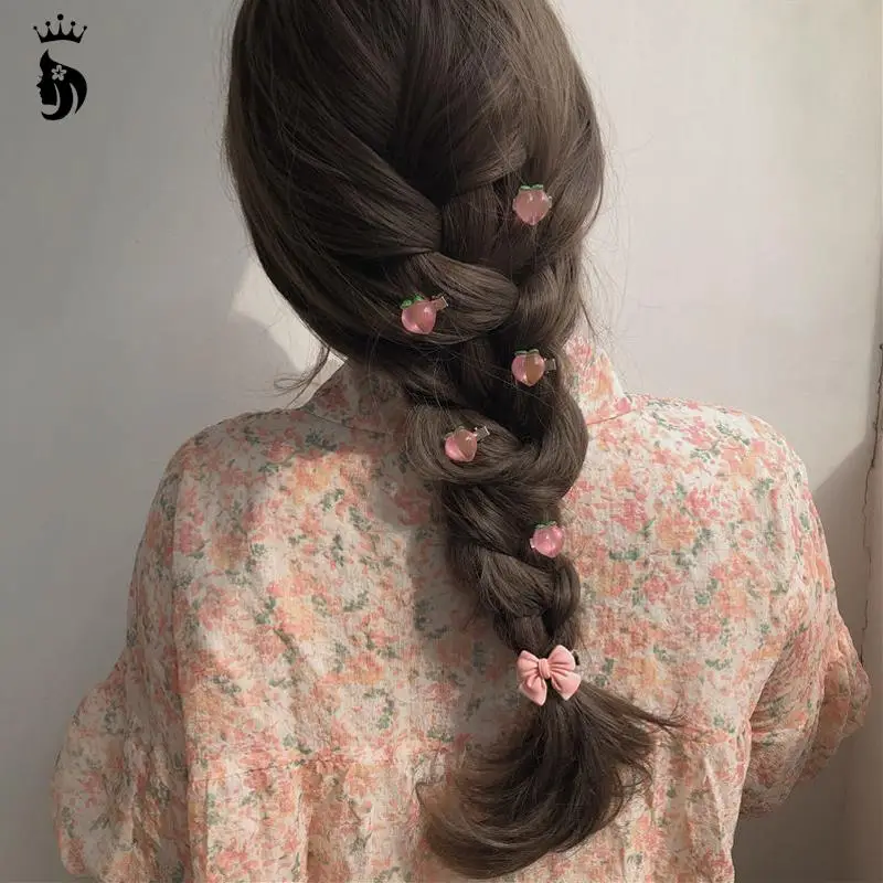 5 шт. милые заколки для волос с бабочками розовыми персиковыми цветами бантом