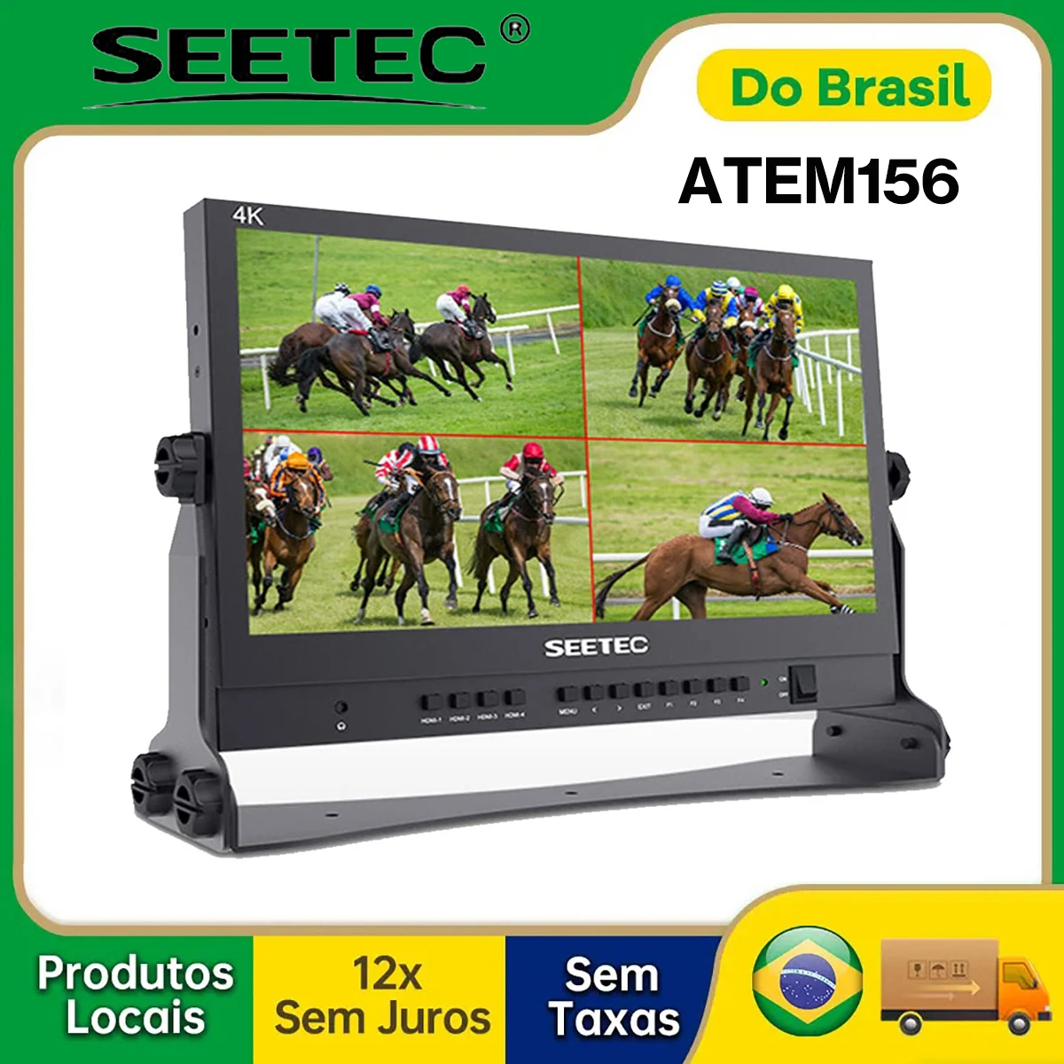 Фото 【Do Brasil】SEETEC ATEM156 15,6-дюймовый монитор режиссера прямой трансляции с четырьмя разделенными дисплеями 4HDMI для Blackmagic ATEM №1