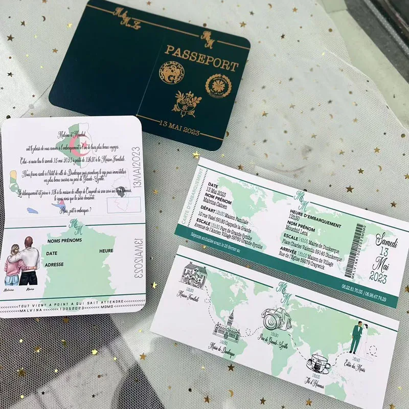 5 шт. голубые пригласительные свадебные открытки металлическая лента планета