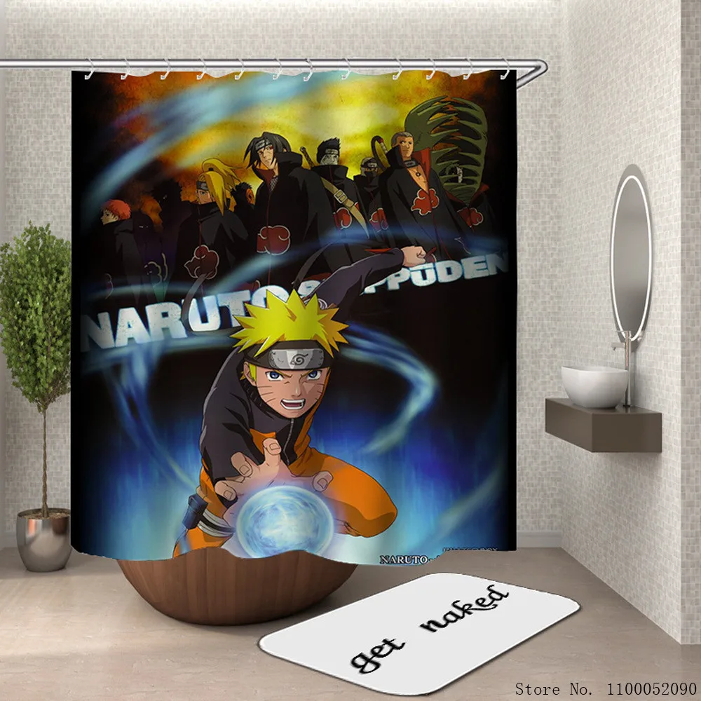 

Bandai Naruto Kids Shower Curtains for the Bathroom Curtain Cartoon 3D Print Wash Shower Waterproof Home Decor Blanket
