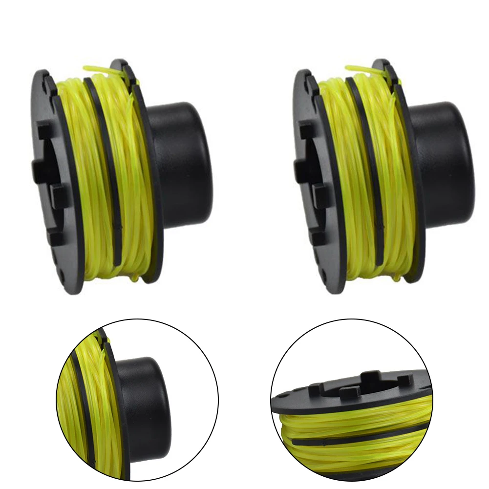 

1/2pcs Strimmer Trimmer Spool Line Black Yellow Replace Spool Line For Ryobi RAC118 RLT3525S Grass Trimmer Garden Tool Part