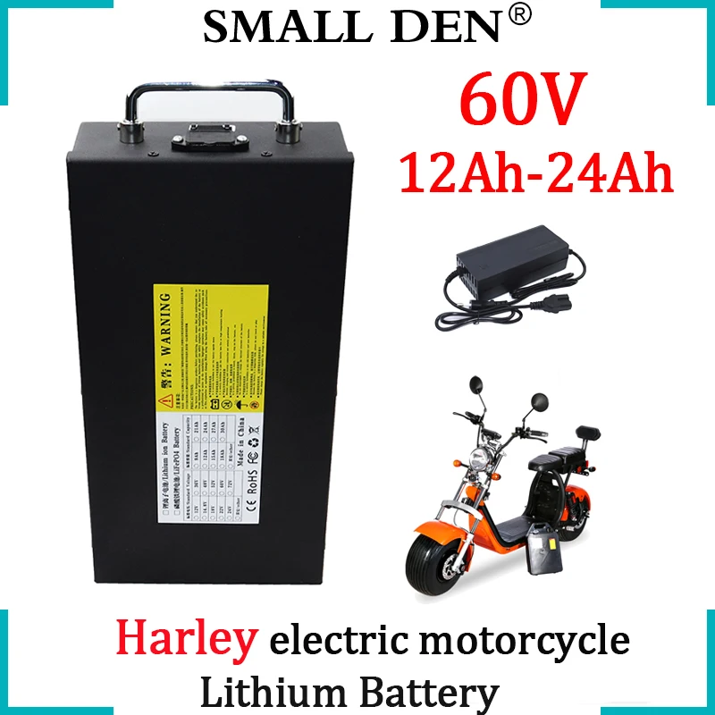 

Harley E-Car Lithium Battery 60V 12Ah 15Ah 18Ah 21Ah 24Ah Waterproof 18650 16S For Motor Electric Scooter Bicycle Li-ion Cells