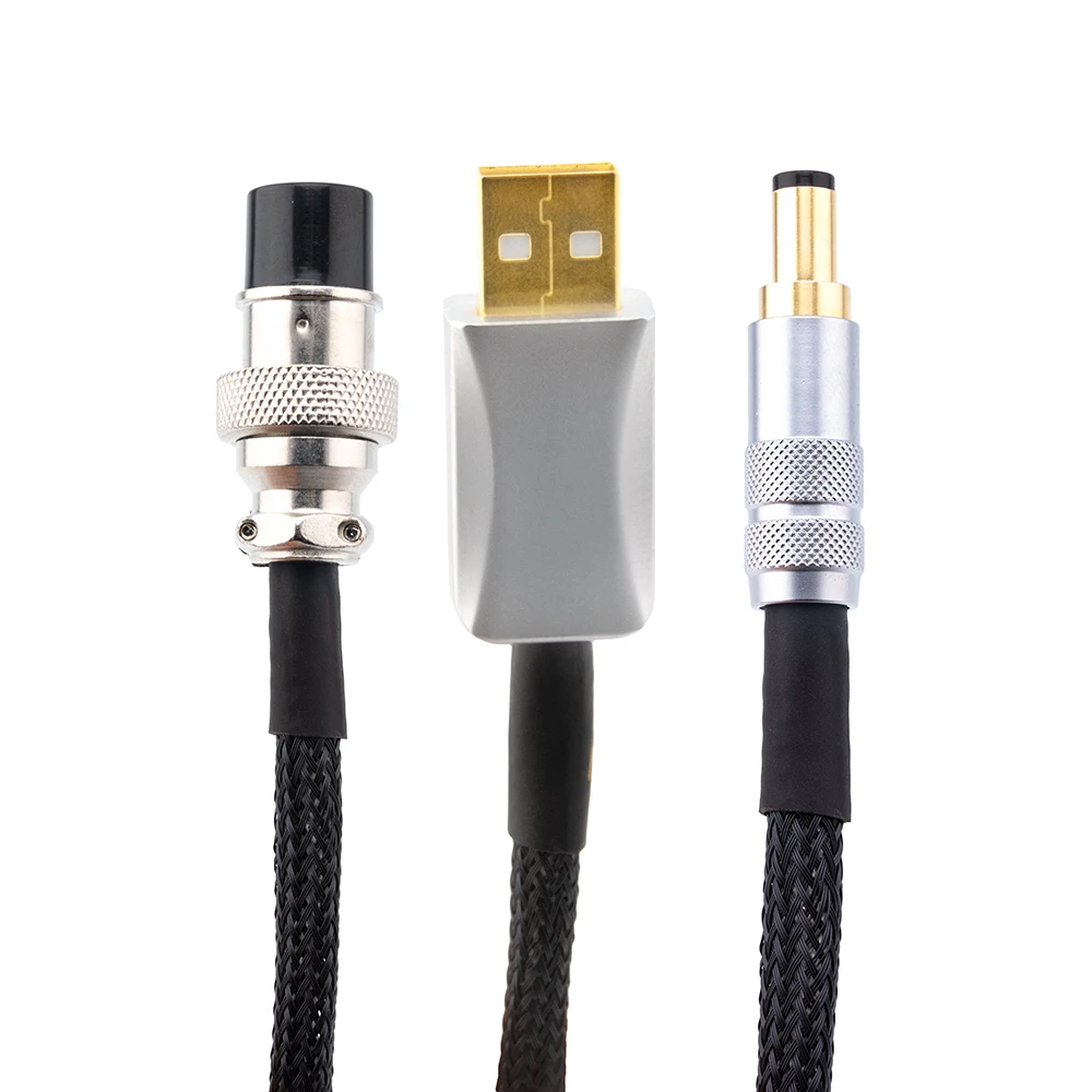 

Hifi Silver Plated OCC High-fidelity DC Power Cable GX16 USB A-5.5*2.5mm/2.1mm Dedicated Audiophile Audio for Keces Linear