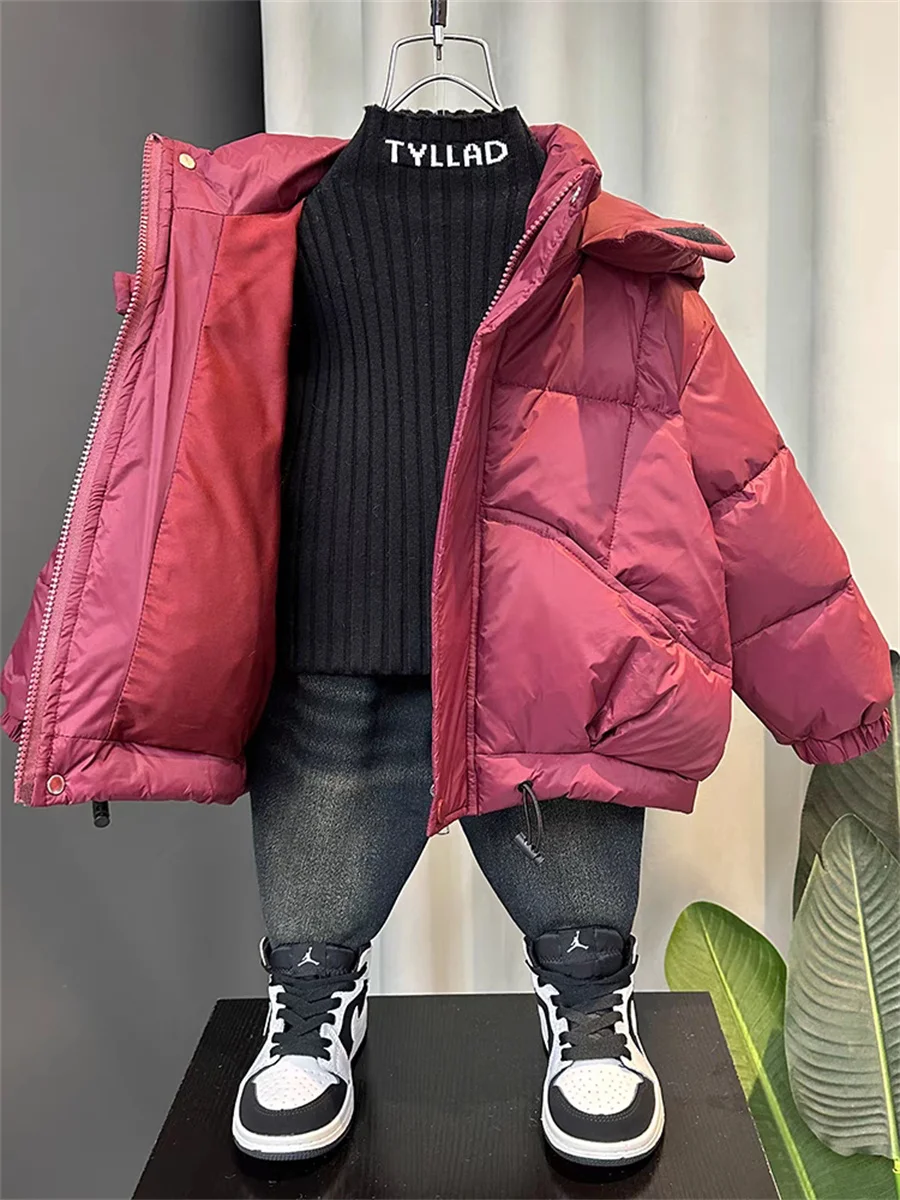 Легкие детские пуховики с капюшоном для детей от 2 до 14 лет детская одежда