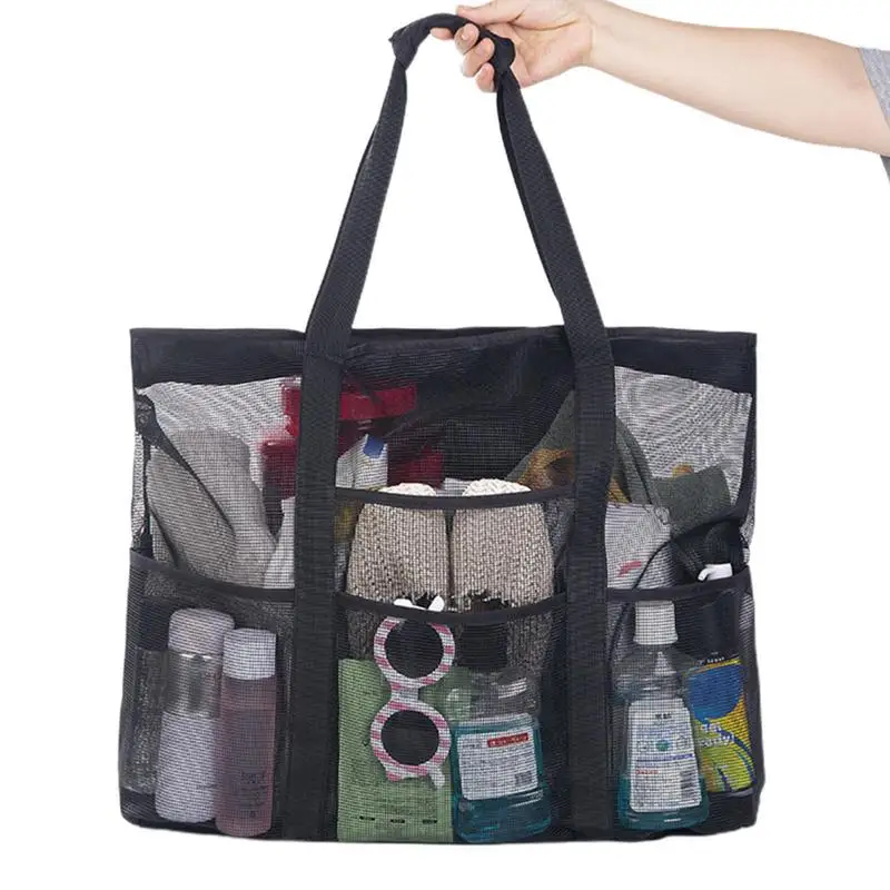 

Mesh Shower Bag Shower Bath Organizer 8 Pockets Portable Shower Bag Toiletry Essentials Carrier Toiletry Bag Large Capacity For
