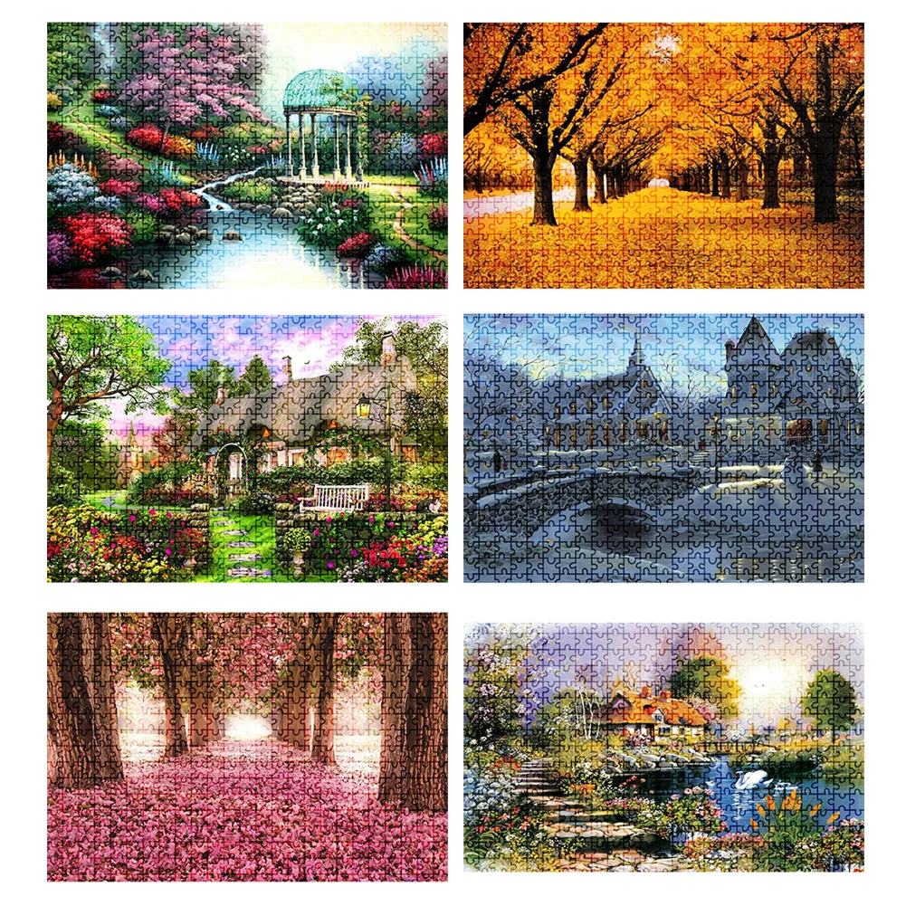 

1000pcs Puzzle DIY Paper Jigsaw Kids Toys for Adult Children Room Painting Decor Mini Paper Puzzles Game Toys