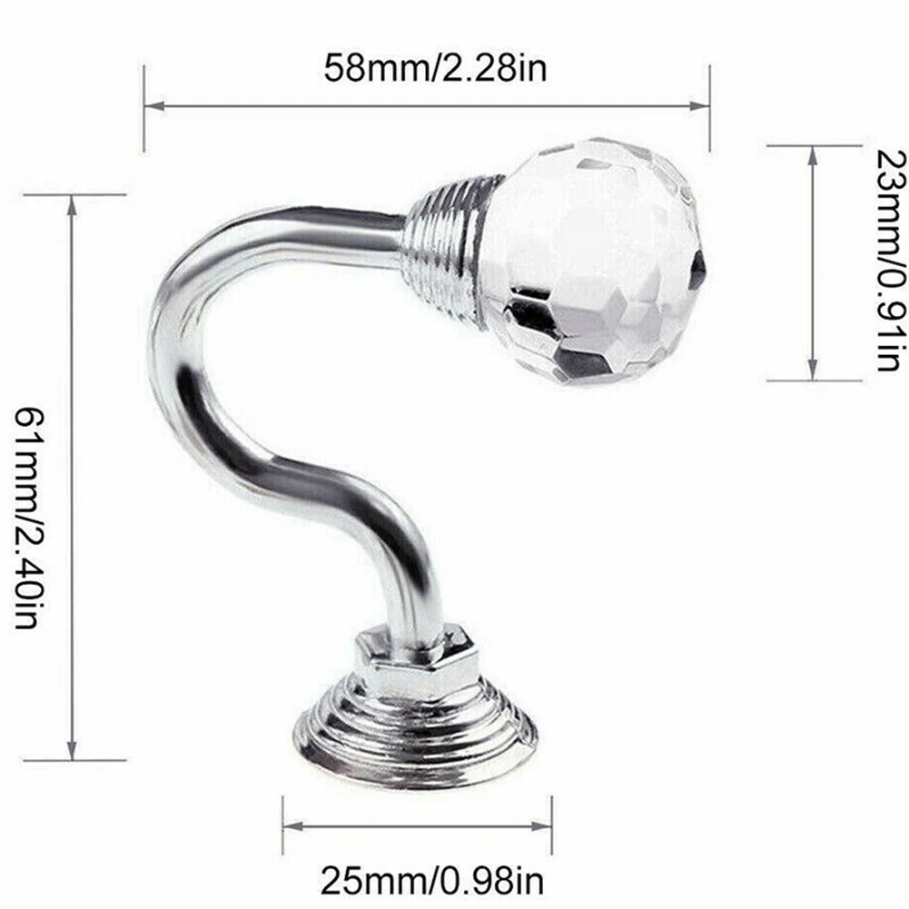 

2* Crystal Curtain Holdbacks Wall Tie Backs Hooks Hanger Holder Curtain Rods Home Decor For Kitchen Bathroom High Quality