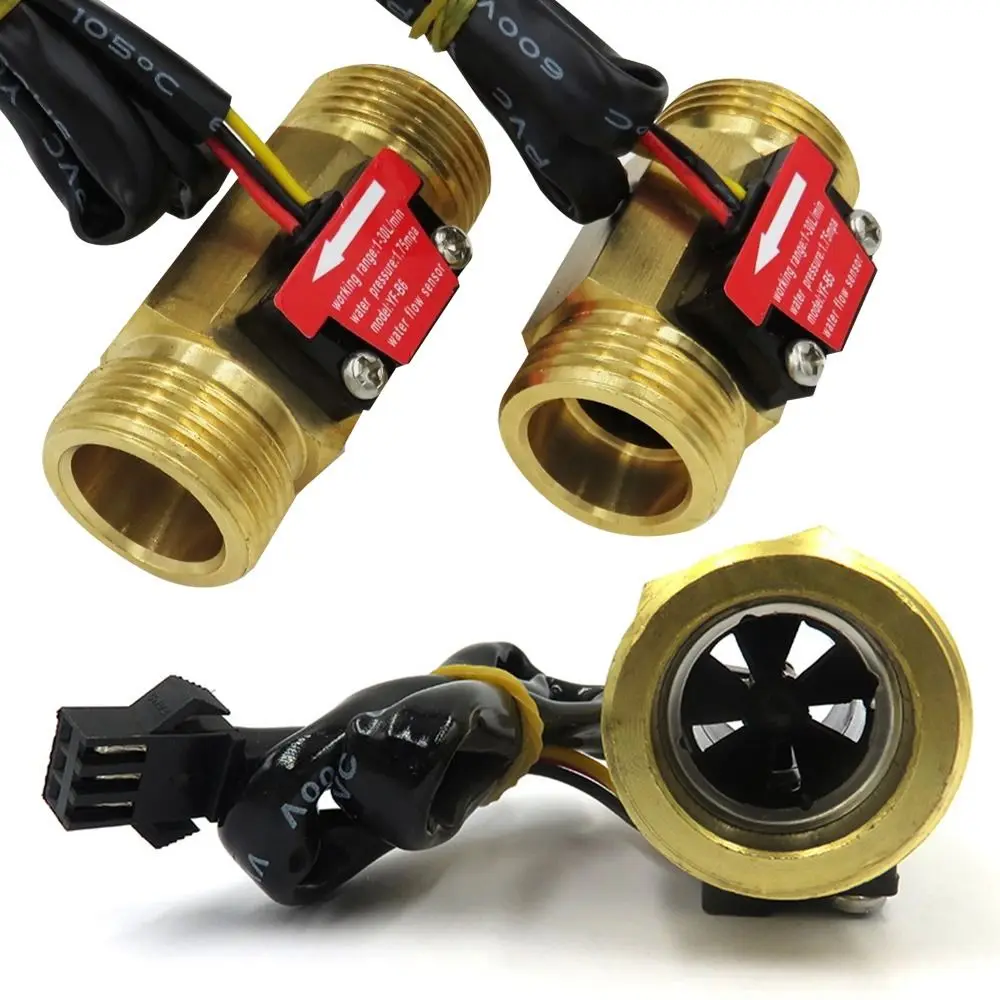 

Precision Male Thread Brass 50mm Long 1-30L/min Counter Indicator G3/4 DN20 Flowmeter Hall Effect Water Flow Sensor