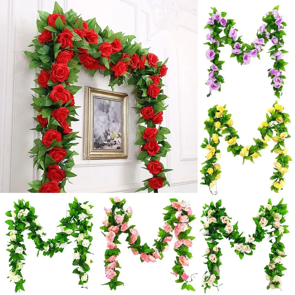 

Hanging Realistic Silk Ivy 2.4M Flowers Vine Wedding Garland Artificial Flower