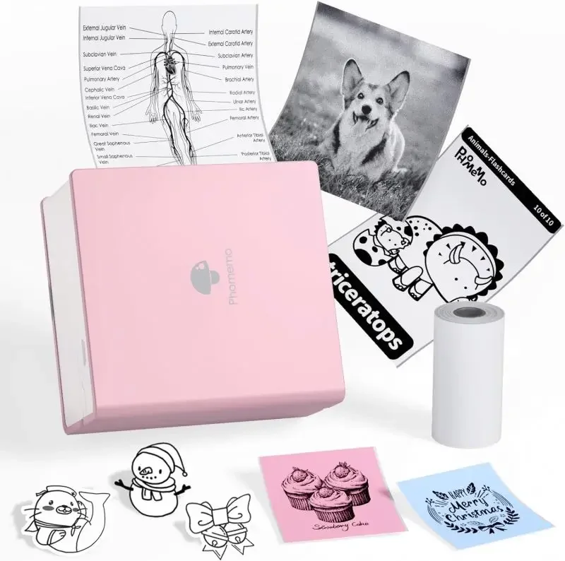 Беспроводной маленький принтер Phomemo мини-принтер M02 термопортативный