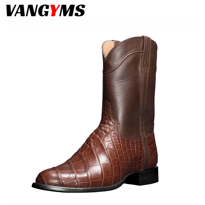 

Men's Leather Boots Fall Fashion Men's Ankle Boots New British Leather Shoes Zapatos Vintage Crocodile Leather Shoes