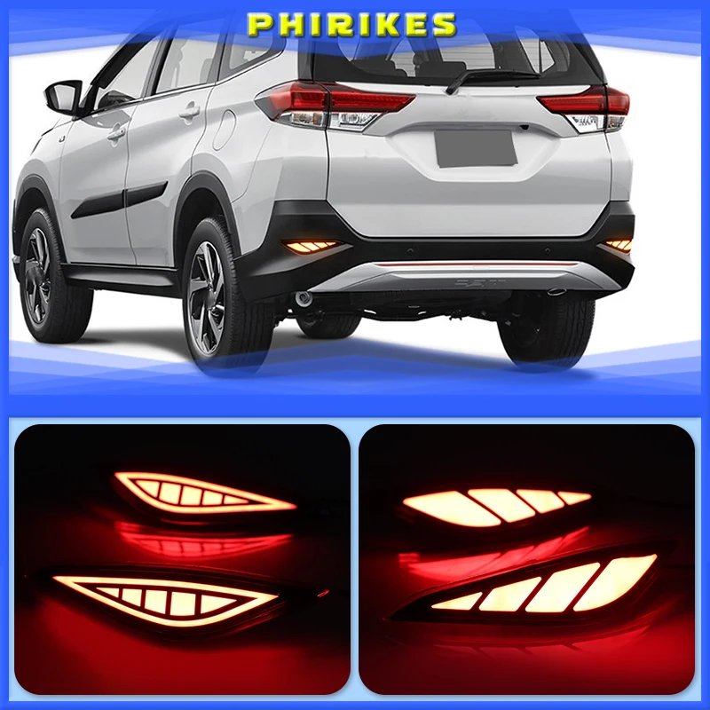 

2 шт. для Toyota Rush 2018 2019 Многофункциональный 12 В светодиодный задний фонарь отражатель лампа задняя противотуманная фара Задний бампер стоп св...