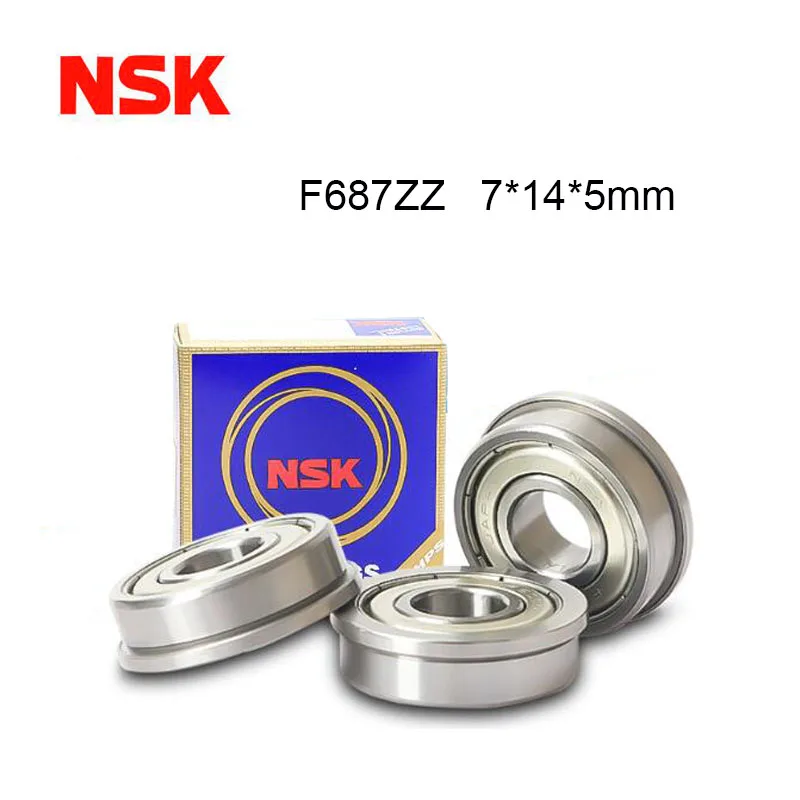 Японское происхождение, подшипники NSK F687ZZ, фланцевый подшипник 7x14x5 мм, фланцевые подшипники головного света (5/10 шт.) F687 Z ZZ, высокоскоростные фланцевые шарикоподшипники