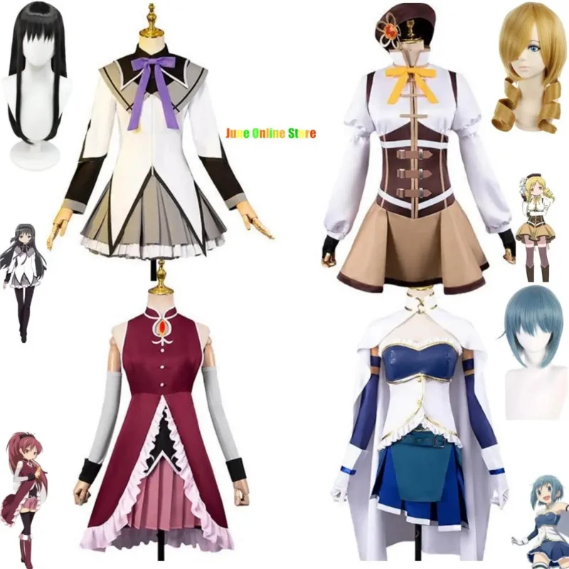 2025 Новый аниме Puella Magi Madoka Magica Sakura Kyouko Miki Sayaka Tomoe Mami Akemi Homura Косплей Костюм Парик Combats