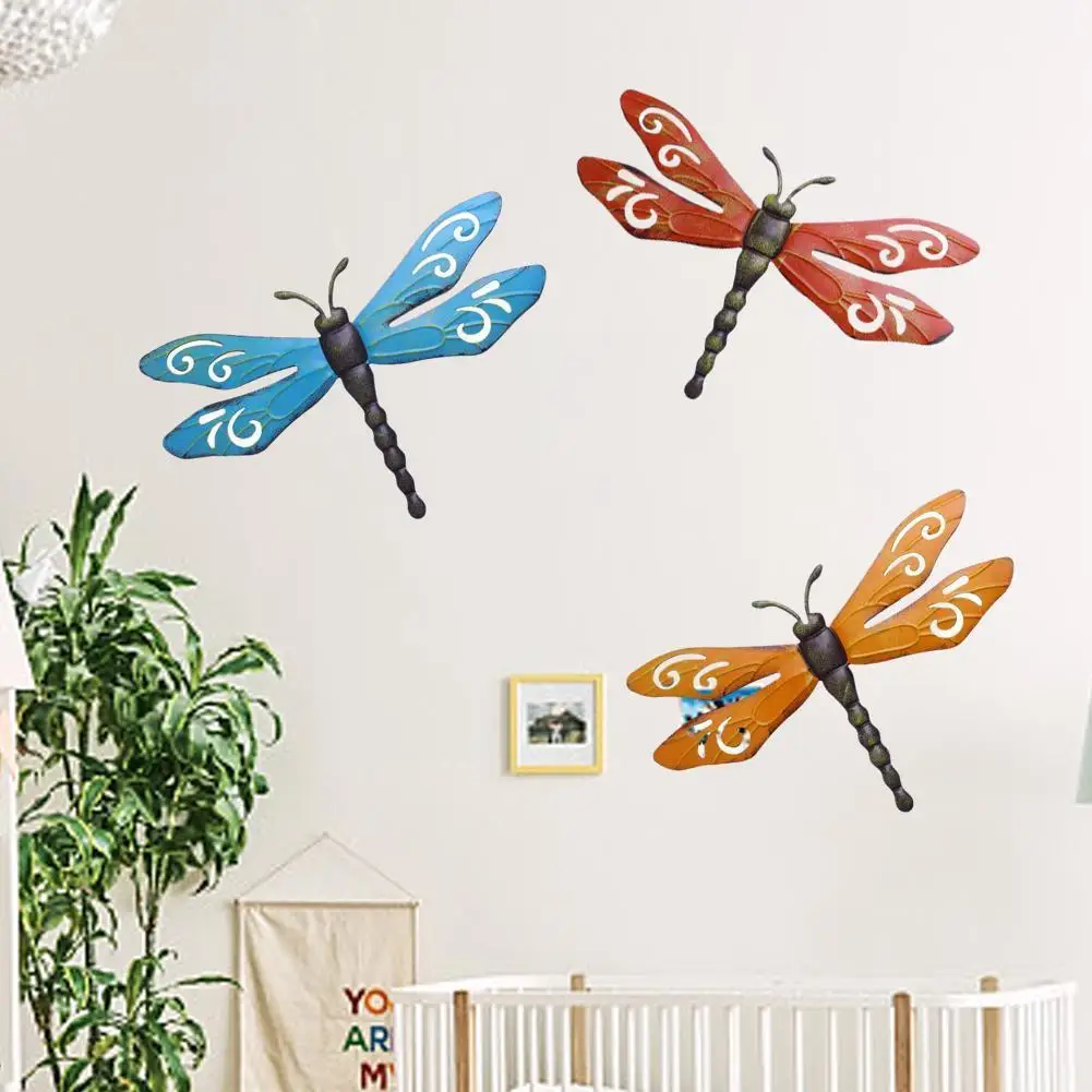 

Vintage Iron Dragonfly Wall Hanging Courtyard Garden Entrance Balcony Gardening Decoration Wall Room Decoration Q5f9