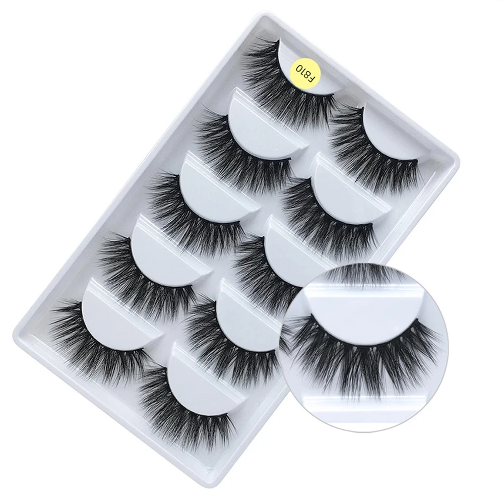 

5 Pairs 100% Real Fake Mink Eyelashes 3D Natural False Eyelashes 3d Mink Lashes Soft Eyelash Extension Makeup Kit Cilios