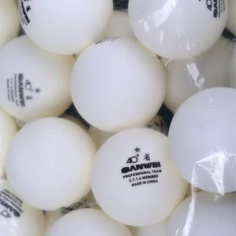 Фото 100pcs/pack SANWEI 40+ Table Tennis Balls White New ABS Plastic Material Professional Ping Pong Ball for Chinese Provincial Team №3