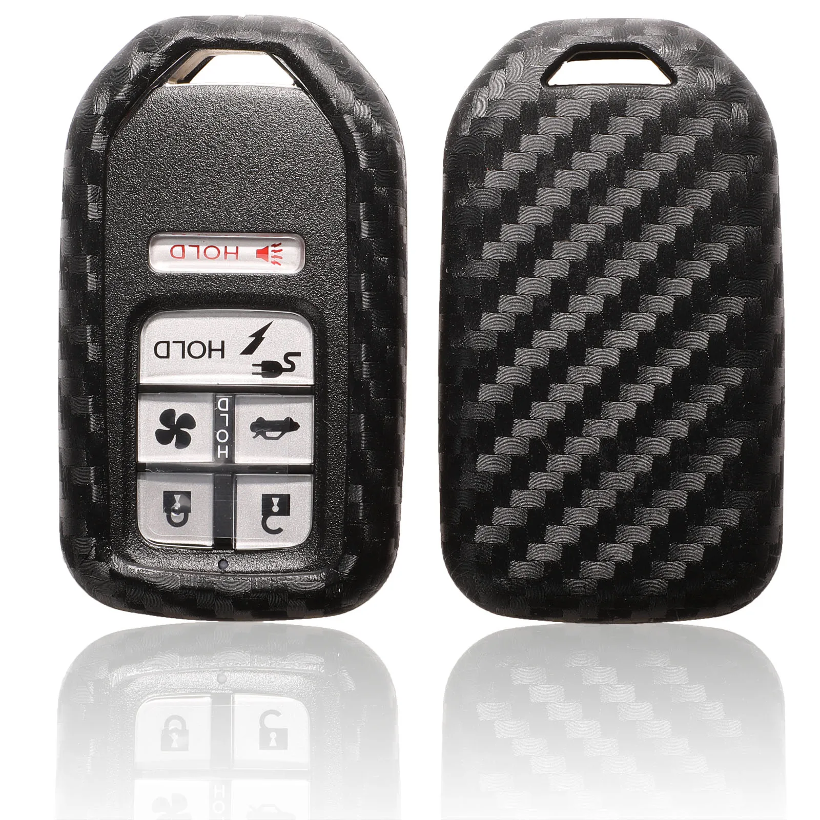 

Jingyuqin карбоновый силиконовый 2/3/4/5 кнопок автомобильный смарт-брелок для ключей чехол для Honda/Civic/Accord Pilot 2015 2016 2017