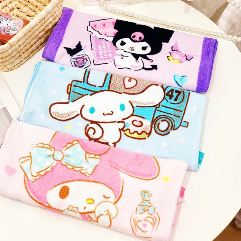 

Sanrioed Bath Towel Face-Towel Hellokitty Mymelody Cover Cartoon Coral Microfiber Hair Bath Towels Bathroom Turban Girl Gift