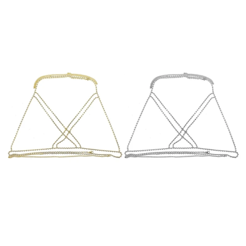 

Сексуальные перекрывающиеся стерлинговые цепи, бикини, цепочка для тела, ювелирные изделия для стразы, бюстгальтера, ча