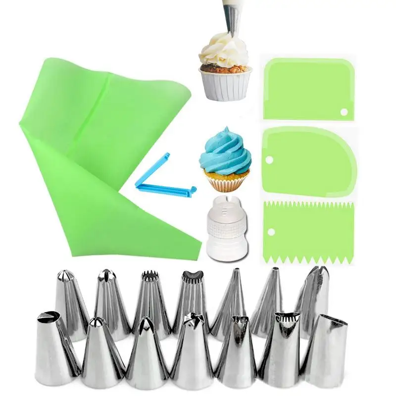 

PCS Silicone Pastry Bag Tips Kitchen DIY Icing Piping Cream Reusable Pastry Bags Cake Decoration Nozzle Set Cake Decoration