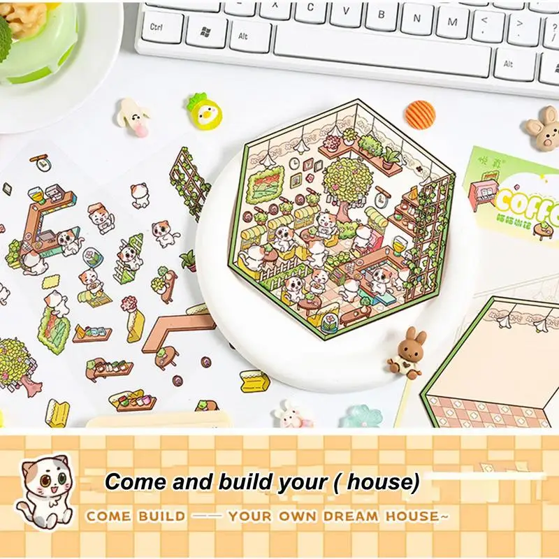 Наклейки сцены дома наклейки для забавной комнаты с героями мультфильмов милые