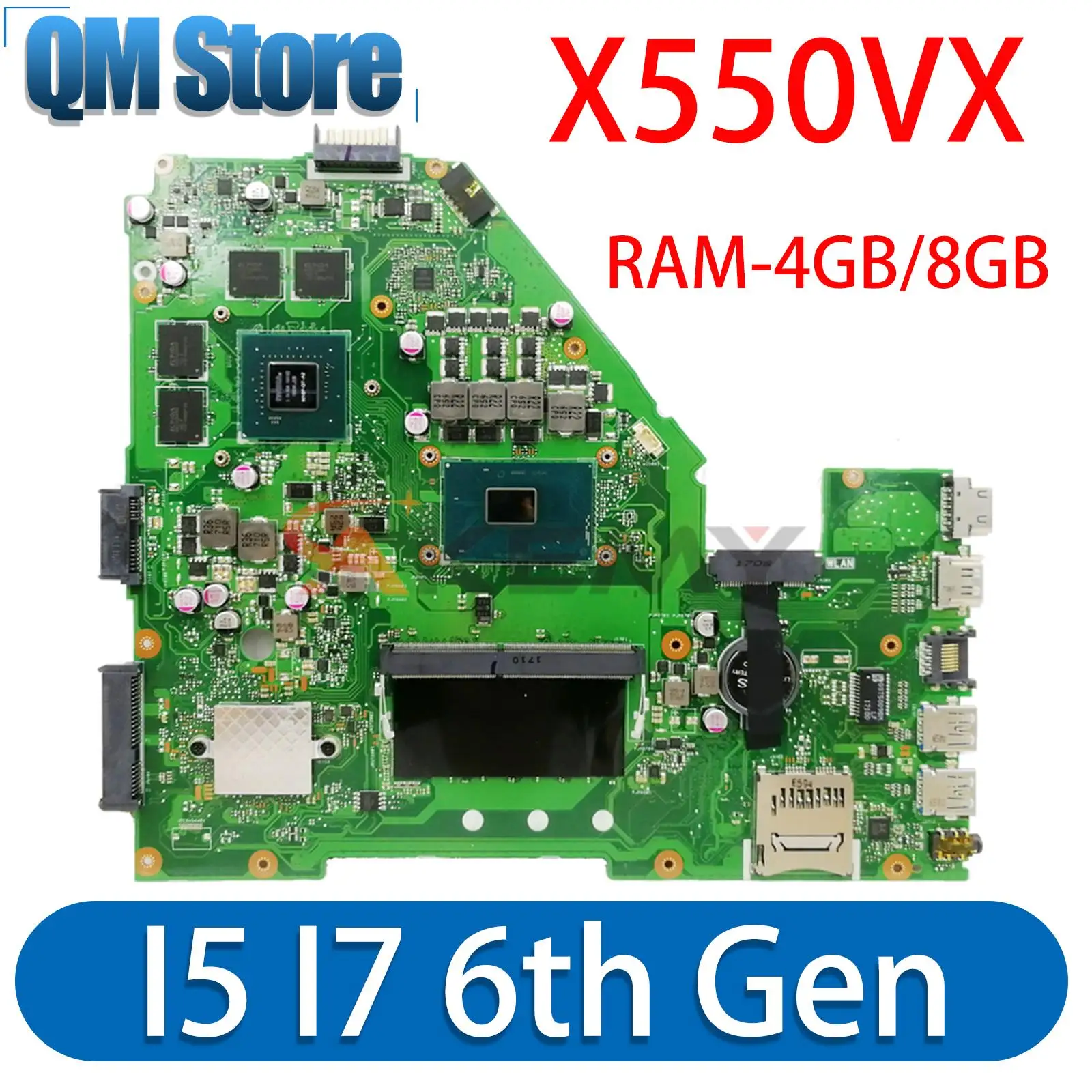 X550VX Материнская плата ASUS A550VX X550VQ X550VXK X550V FH5900V FX50V FZ50V W50V материнская плата для ноутбука I5/I7 GT940M/GTX950M 4 ГБ/8 ГБ