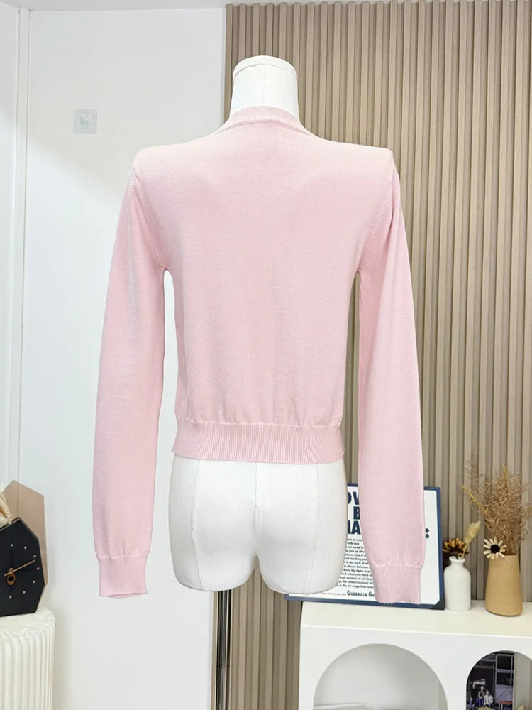 Высококачественный женский однотонный вязаный топ осенне-зимний свитер с